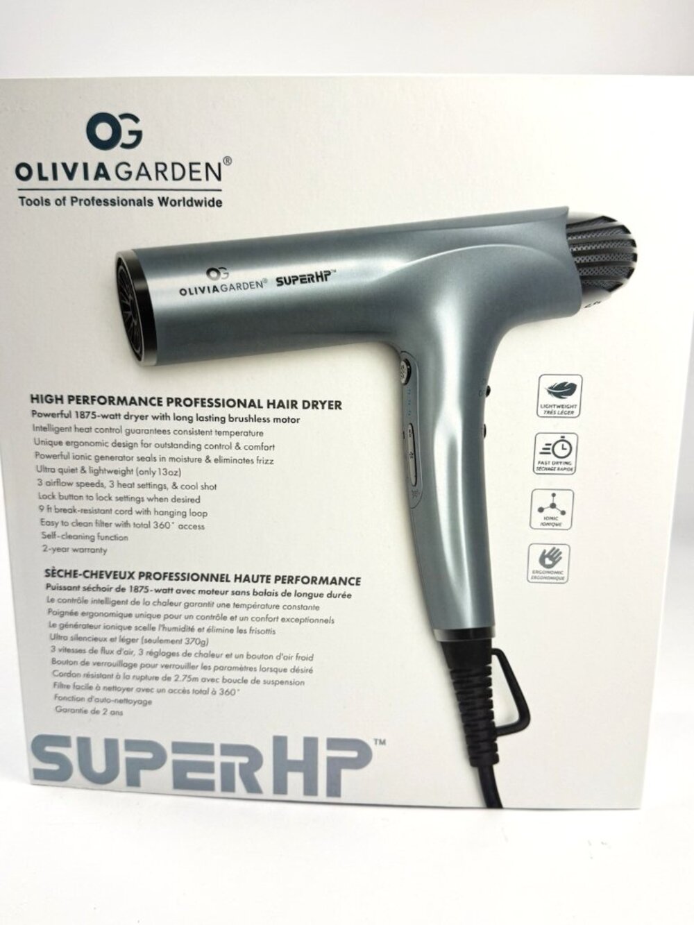 NIB Olivia Garden Super HP High Performance Brushless Motor Pro Hair Dryer